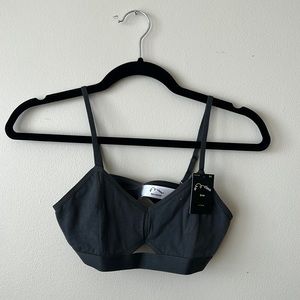 Cut Out bralette- Charcoal gray